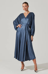 KIMIKO V-NECK MIDI DRESS