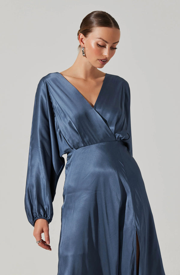 KIMIKO V-NECK MIDI DRESS