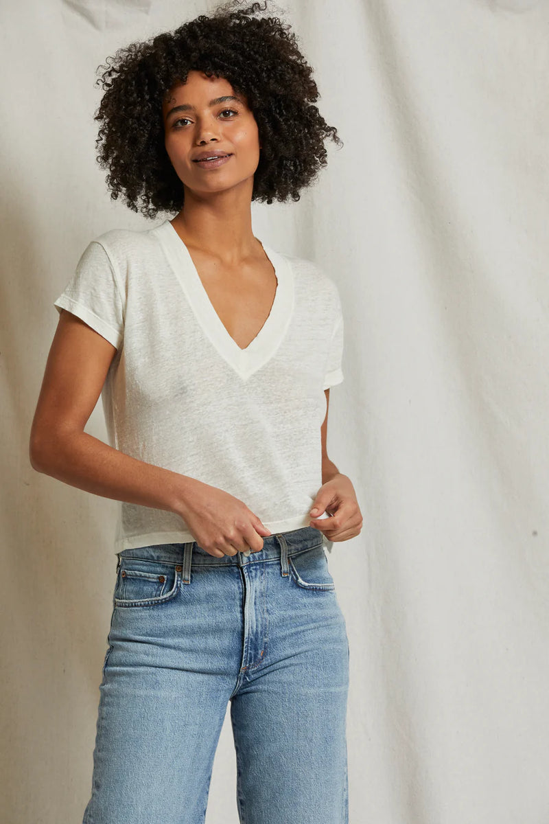 PERFECT WHITE TEE: ROSIE V-NECK TEE